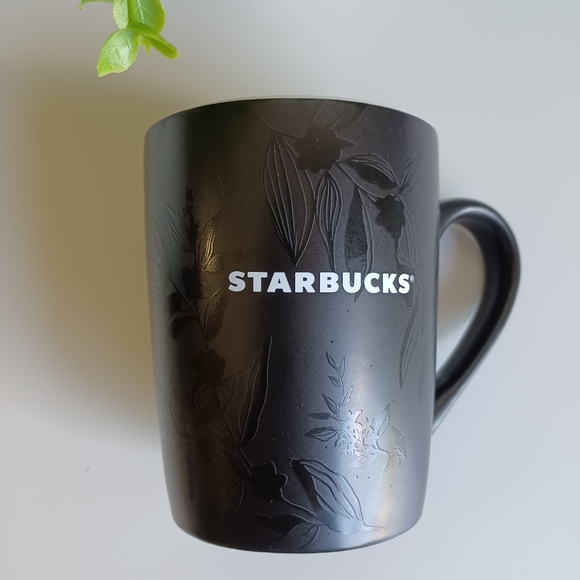 Starbucks Black Floral Coffee Mug - Picture 6 of 7